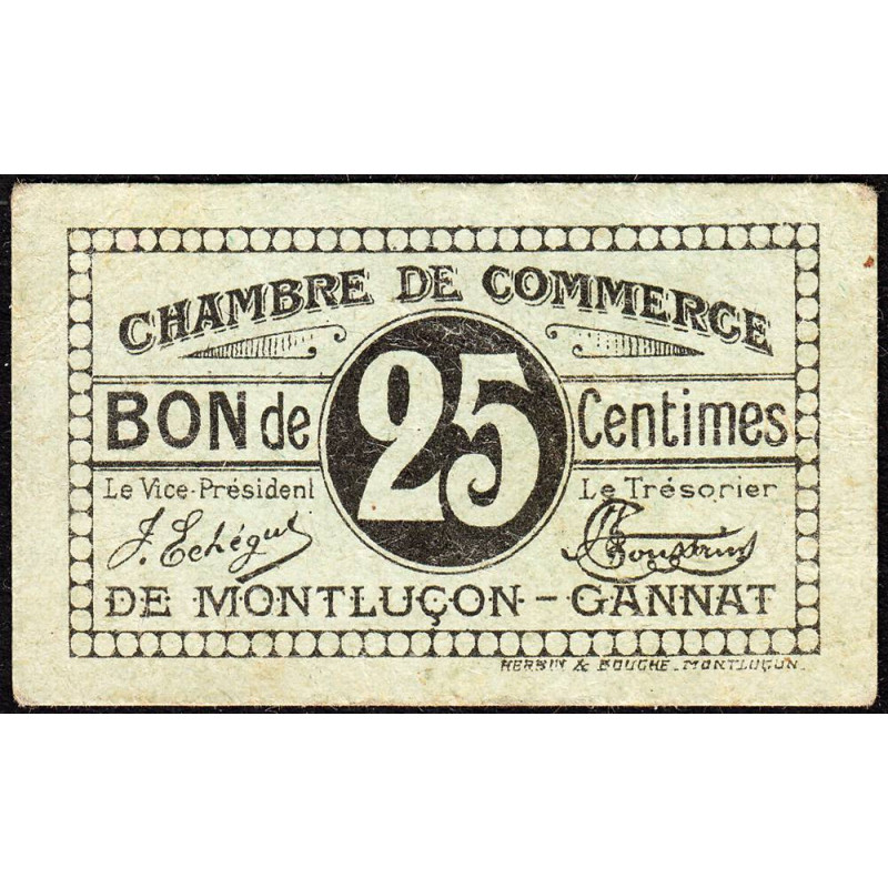 Montluçon-Gannat - Pirot 84-71a - 25 centimes - Etat : TTB+