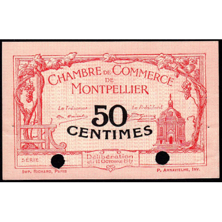 Montpellier - Pirot 85-17 - 50 centimes - Spécimen - 11/10/1917 - Etat : SUP