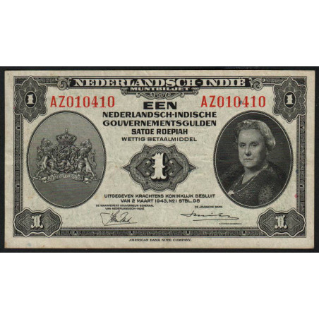 Indes Néerlandaises - Pick 111a1 - 1 gulden - 02/03/1943 - Etat : SUP