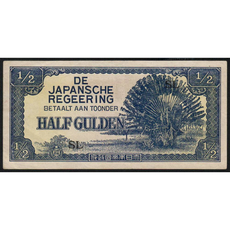Indes Néerlandaises - Gouv. Japonais - Pick 122b - 1/2 gulden - Série SL - 1942 - Etat : SUP