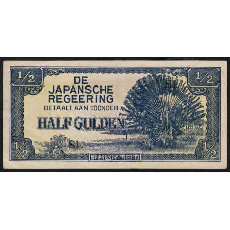 Indes Néerlandaises - Gouv. Japonais - Pick 122b - 1/2 gulden - Série SL - 1942 - Etat : SUP