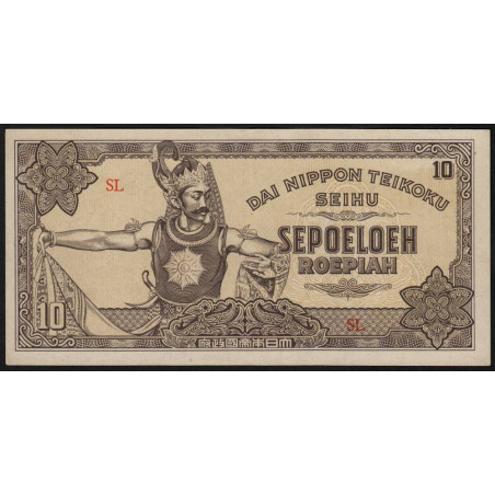 Indes Néerlandaises - Gouv. Japonais - Pick 131a - 10 roepiah - Série SL - 1944 - Etat : NEUF