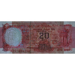 Inde - Pick 82e - 20 rupees - 1979 - Lettre A - Etat : TTB-