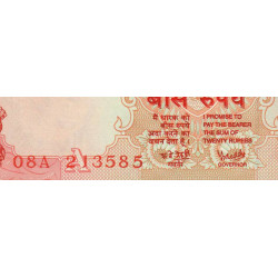Inde - Pick 89Ae - 20 rupees - Série 08A - Lettre A - 2005 - Etat : NEUF