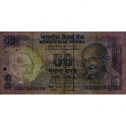 Inde - Pick 90e - 50 rupees - Série - 2CQ - Lettre E - 2002 - Etat : TTB-