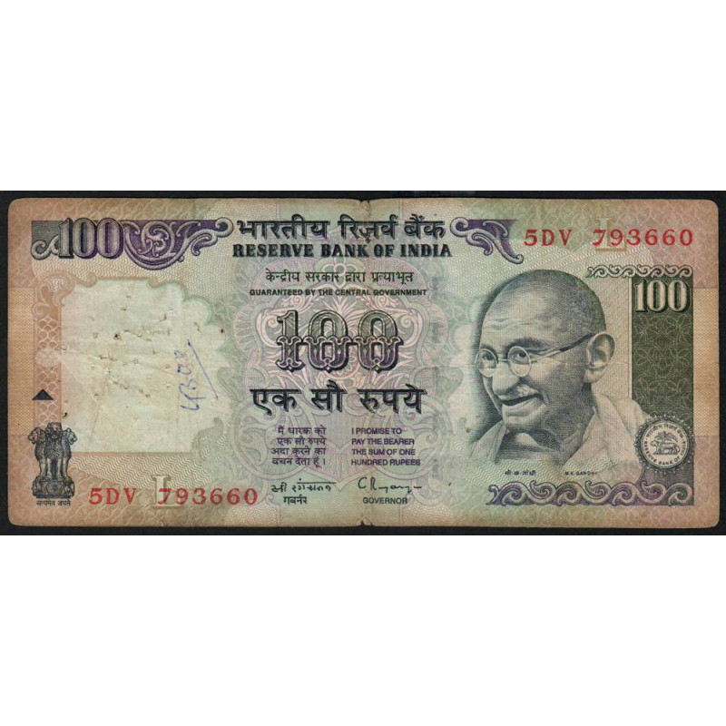Inde - Pick 91c - 100 rupees - 1997 - Lettre L - Etat : B+