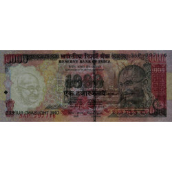 Inde - Pick 94b -1'000 rupees - Série 5AP - Lettre A - 2000 - Etat : pr.NEUF