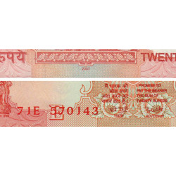 Inde - Pick 96c - 20 rupees - 2007 - Lettre E - Etat : NEUF