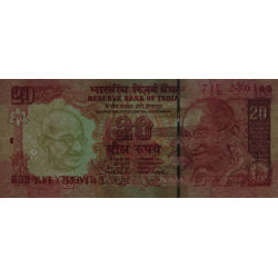 Inde - Pick 96b_2 - 20 rupees - Série 71E - Lettre E - 2007 - Etat : NEUF