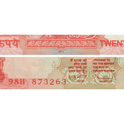 Inde - Pick 96m - 20 rupees - 2011 - Sans lettre - Etat : NEUF