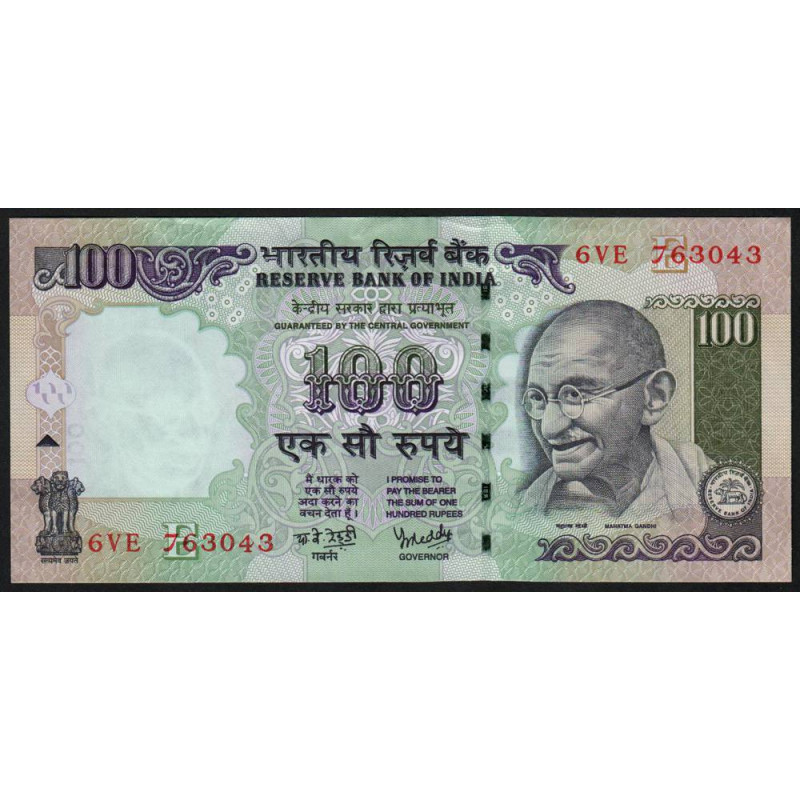 Inde - Pick 98d_3 - 100 rupees - Série 6VE - Lettre E - 2008 - Etat : SPL