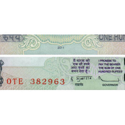 Inde - Pick 98z - 100 rupees - 2011 - Sans lettre - Etat : NEUF