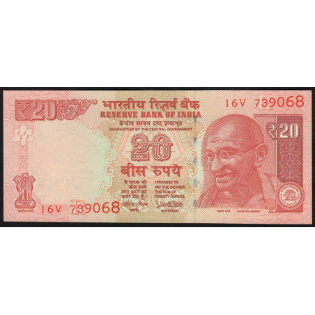 Inde - Pick 103aa - 20 rupees - 2017 - Lettre R - Etat : NEUF