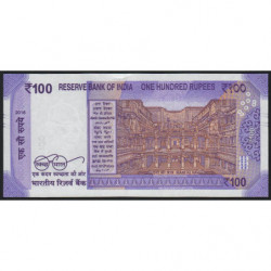 Inde - Pick 112a - 100 rupees - 2018 - Sans lettre - Etat : NEUF