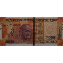 Inde - Pick 113a_1 - 200 rupees - Série 8AA - Sans lettre - 2017 - Etat : NEUF