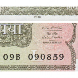 Inde - Pick 117b - 1 rupee - Série 09B - Lettre L - 2016 - Etat : NEUF