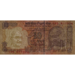 Inde - Pick 89g - 10 rupees - Série 19B - Lettre L - 2002 - Etat : SPL