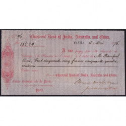 Chartered Bank of India, Australia and China - 155 francs - 1876 - Etat : SUP+