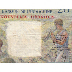 Nouvelles Hébrides - Pick 8a - 20 francs - Série P.101 - 1954 - Etat : TTB