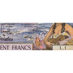 Nouvelles Hébrides - Pick 18d - 100 francs - Série L.1 - 1977 - Etat : NEUF