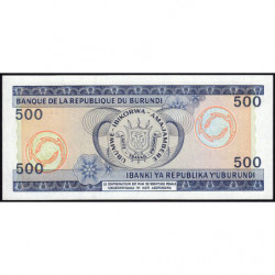 Burundi - Pick 30c - 500 francs - Série P - 01/05/1988 - Etat : NEUF