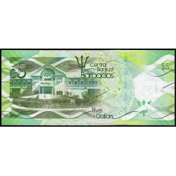 Barbade - Pick 74a - 5 dollars - Série G59 - 02/05/2013 - Etat : NEUF