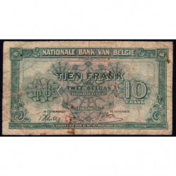 Belgique - Pick 122 - 10 francs ou 2 belgas - Série 2 - 01/02/1943 - Etat : B+