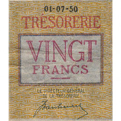 Belgique - Pick 132a - 20 francs - 01/07/1950 - Etat : TB
