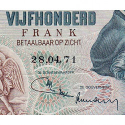 Belgique - Pick 135b2 - 500 francs - 28/04/1971 - Etat : TTB