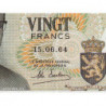 Belgique - Pick 138_2 - 20 francs - Série 3 J - 15/06/1964 (1975) - Etat : SUP