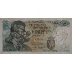 Belgique - Pick 138_2 - 20 francs - Série 3 J - 15/06/1964 (1975) - Etat : SUP
