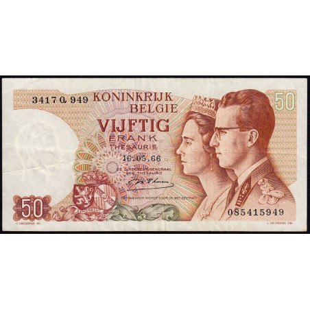 Belgique - Pick 139_1a - 50 francs - 15/06/1966 (1975) - Etat : TTB