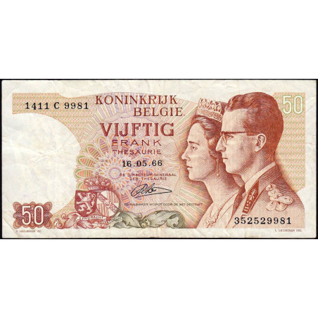 Belgique - Pick 139_4 - 50 francs - 15/06/1966 (1984) - Etat : TTB