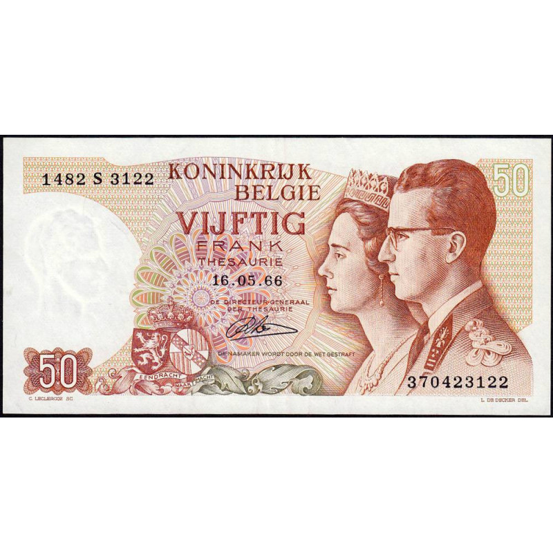 Belgique - Pick 139_4 - 50 francs - 15/06/1966 (1984) - Etat : SUP