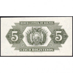 Bolivie - Pick 129_2 - 5 bolivianos - Série A5 - Loi 1928 (1948) - Etat : NEUF
