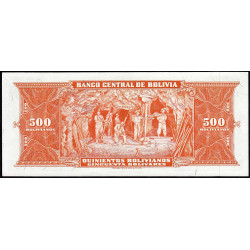 Bolivie - Pick 148_6 - 500 bolivianos - Série D1 - Loi 1945 (1961) - Etat : NEUF