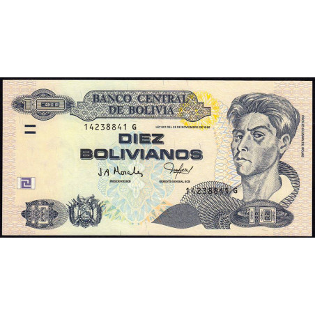 Bolivie - Pick 228 - 10 bolivianos - Série G - Loi 1986 (2005) - Etat : NEUF