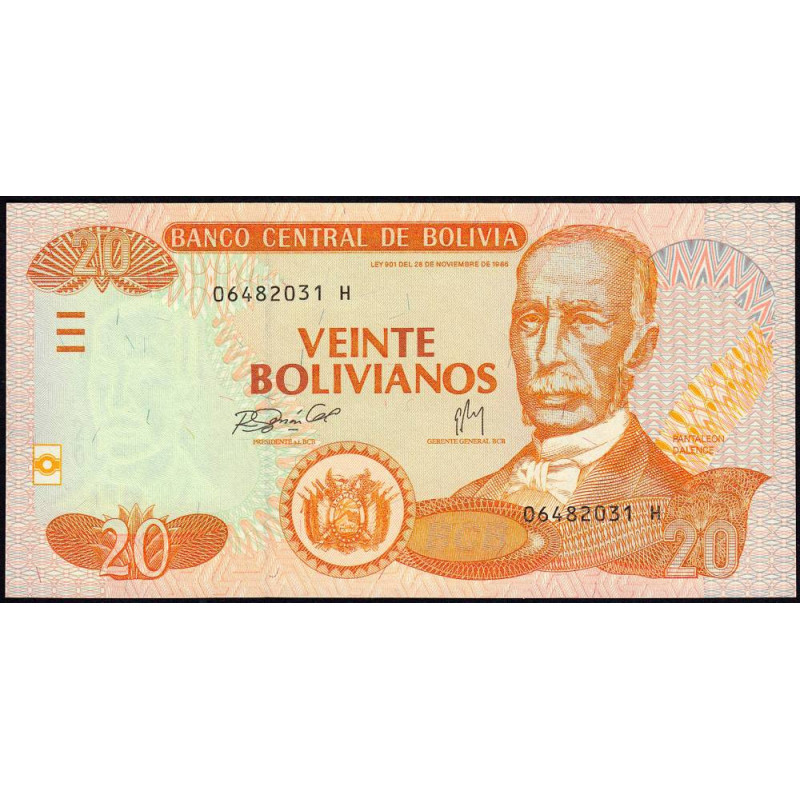 Bolivie - Pick 234 - 20 bolivianos - Série H - Loi 1986 (2007) - Etat : NEUF