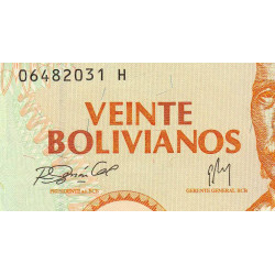 Bolivie - Pick 234 - 20 bolivianos - Série H - Loi 1986 (2007) - Etat : NEUF