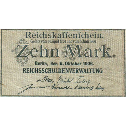 Allemagne - Pick 9b - 10 mark - 06/10/1906 - Série H - Etat : TB-