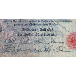 Allemagne - Pick 20a - 100 mark - 01/07/1898 - Lettre K - Série C - Etat : TB