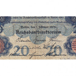 Allemagne - Pick 31 - 50 mark - 07/02/1908 - Lettre A - Série D - Etat : TB