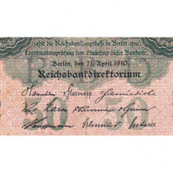 Allemagne - Pick 41 - 50 mark - 21/04/1910 - Lettre N- Série A - Etat : TB+