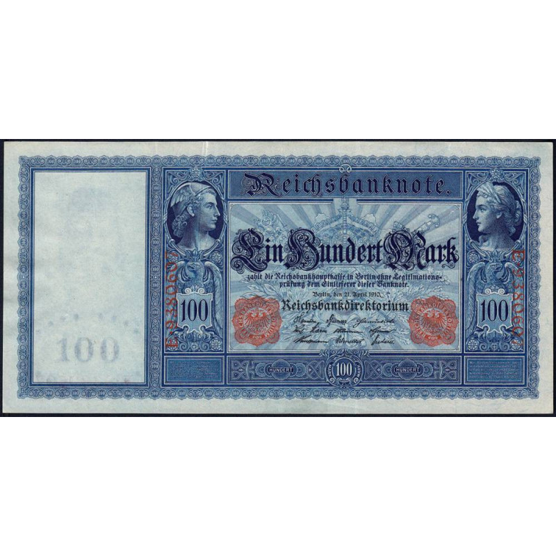Allemagne - Pick 42 - 100 mark - 21/04/1910 - Série E - Etat : SUP
