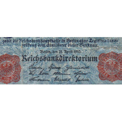 Allemagne - Pick 42 - 100 mark - 21/04/1910 - Série G - Etat : TB
