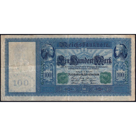 Allemagne - Pick 43 - 100 mark - 21/04/1910 (1918) - Série G - Etat : TB+
