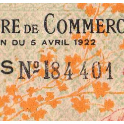 Auch (Gers) - Pirot 15-37 - 1 franc - Série S - 05/04/1922 - Etat : TTB