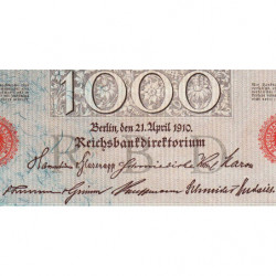 Allemagne - Pick 44b - 1'000 mark - 21/04/1910 - Lettre L - Série G - Etat : SPL