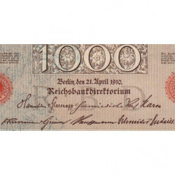 Allemagne - Pick 44b - 1'000 mark - 21/04/1910 - Lettre R - Série K - Etat : pr.NEUF