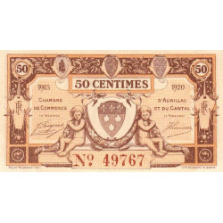 Aurillac (Cantal) - Pirot 16-1a - 50 centimes - Série A - 1915 - Etat : SPL